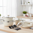 Prestige Essentials 12-Piece Off-White Granite Cookware Set | Non-Stick Pots and Pans Set | Induction Compatible Cooking Set | PR80977