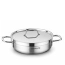 Korkmaz Alfa 9 Pieces Stainless Steel Cookware Set | Induction Compatible Tri-Ply Bottom Cookware Pots and Pans Set | Silver - KA1660