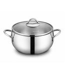 Korkmaz Tombik 9 Pieces Stainless Steel Cookware Set | Induction Compatible Tri-Ply Bottom Pots and Pans Set | Silver - KA1800