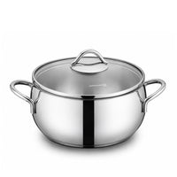 Korkmaz Tombik 9 Pieces Stainless Steel Cookware Set | Induction Compatible Tri-Ply Bottom Pots and Pans Set | Silver - KA1800