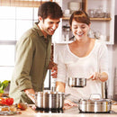 Korkmaz Alfa XL 11 Pieces Stainless Steel Cookware Set | Induction Compatible Tri-Ply Bottom Pots and Pans Set | Silver -KA1641