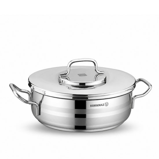 Korkmaz Astra 9 Pcs Stainless Steel Cookware Set | Stainless Steel Pots and Pans Set | Induction Compatible Tri-Ply Bottom Pots and Pans Set - KA2050