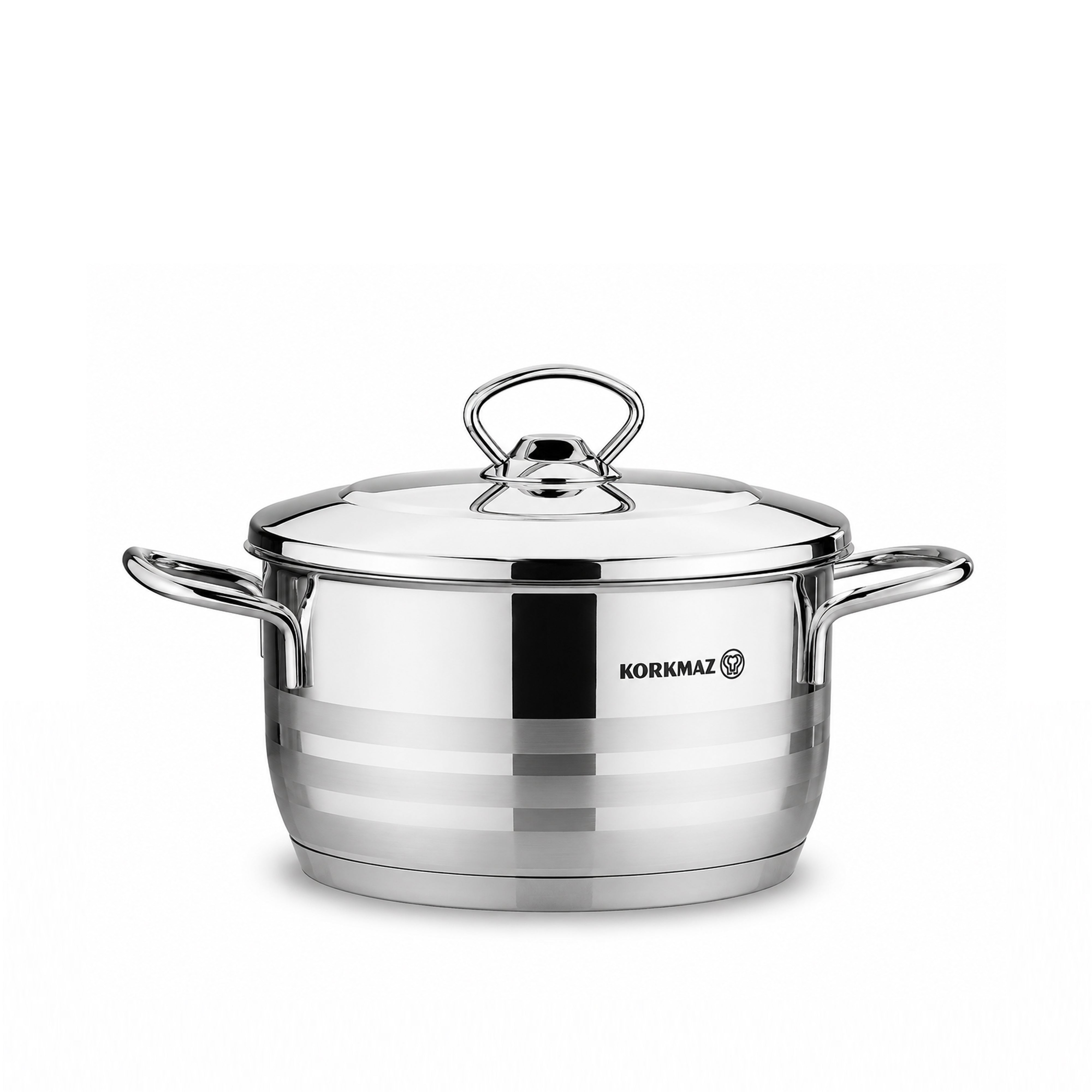 Korkmaz Astra 9 Pcs Stainless Steel Cookware Set | Induction Compatible Tri-Ply Bottom Pots and Pans Set | Silver -  KA2020