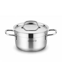 Korkmaz Alfa Plus 11 Pieces Stainless Steel Cookware Set | Induction Compatible Tri-Ply Bottom Pots and Pans Set | Silver - KA1610