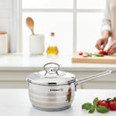 Korkmaz Alfa Grande 14 Pieces Stainless Steel Cookware Set | Stainless Steel Induction Compatible Tri-Ply Bottom Pots and Pans Set | Silver - KA1089