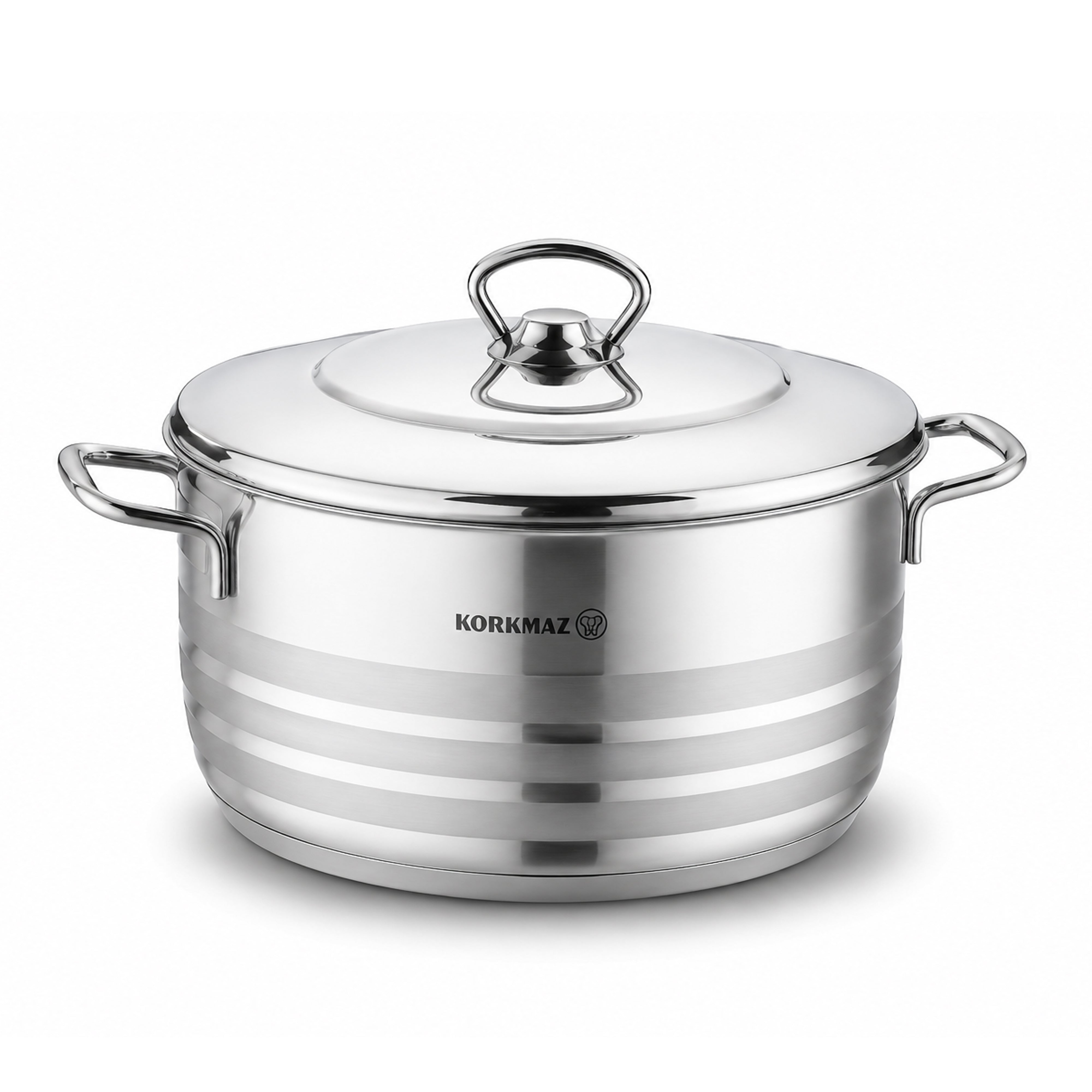Korkmaz Astra Grande 14 Pieces Stainless Steel Cookware Set | Induction Compatible Tri-Ply Bottom Cookware Pots and Pans Set | KA1091