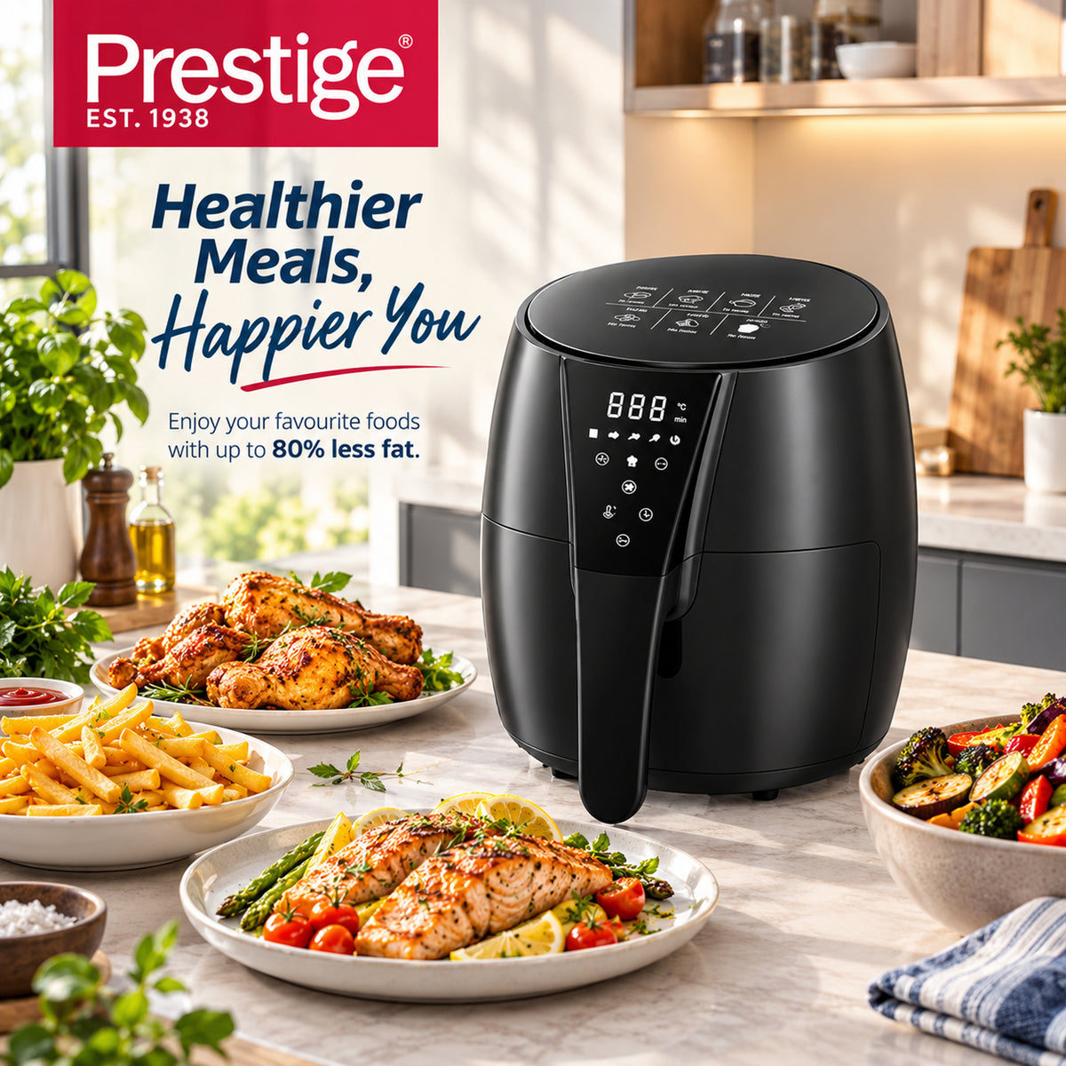 Prestige Air Fryer 4.8 Ltr 1500W | LED Touch Display | PR50321