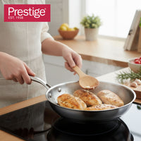 Prestige Tri Ply S/S Twin Frypan Set 24Cm / 28Cm Fry Pan | Induction + all hob suitable | Pots and Pans Set | PR81205