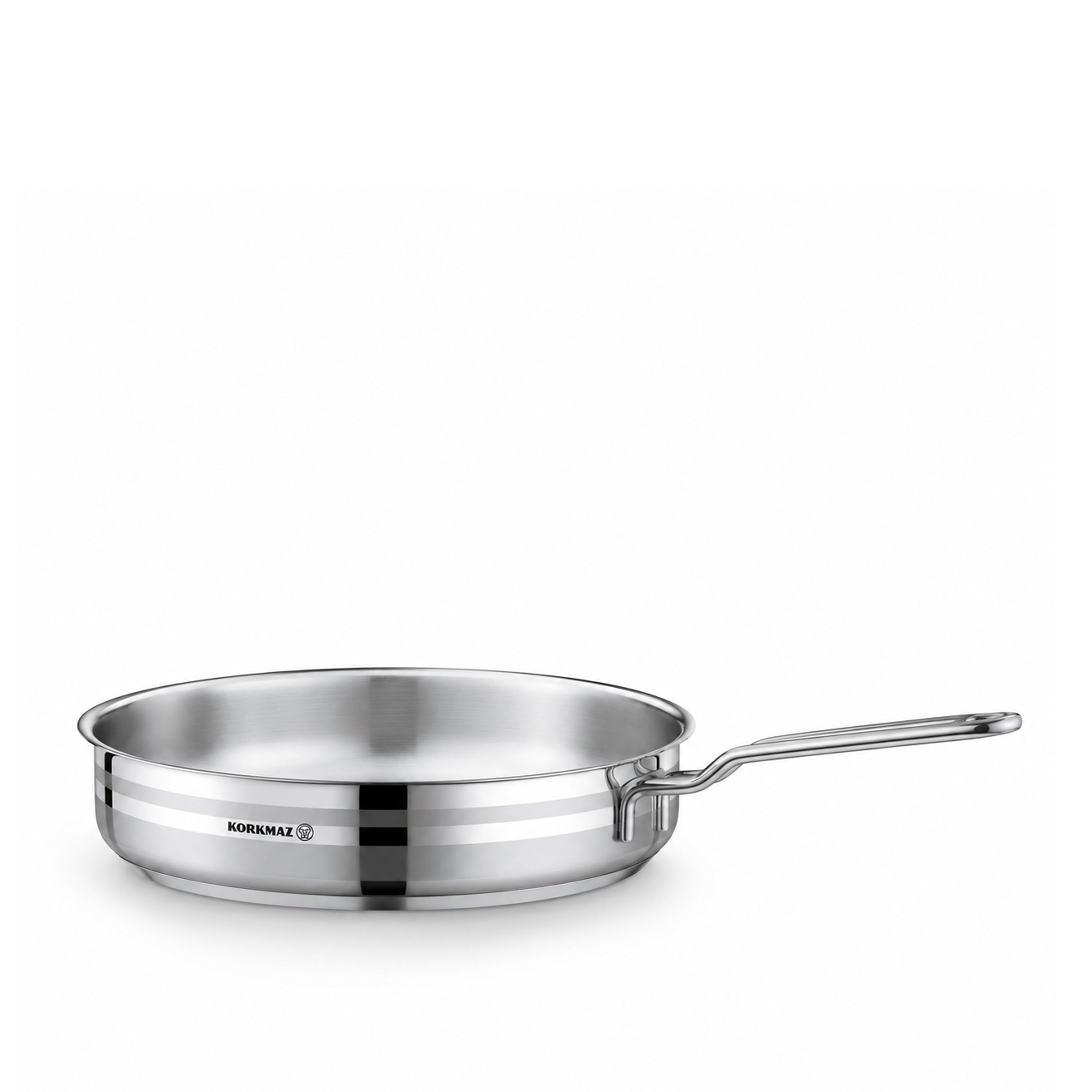 Korkmaz Astron 12 Pcs Cookware Set | Stainless Steel Pots and Pans Set | Inductions Compatible Tri-Ply Bottom Cooking Set | Silver - KA2056