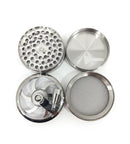 Prestige Herb Grinder 4 Layers Grinder | Hand Crank Spice/Coffee Mill with Magnetic Lid (Silver) | PR50633