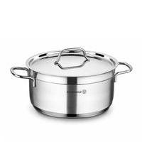 Korkmaz Alfa 9 Pieces Stainless Steel Cookware Set | Induction Compatible Tri-Ply Bottom Cookware Pots and Pans Set | Silver - KA1660