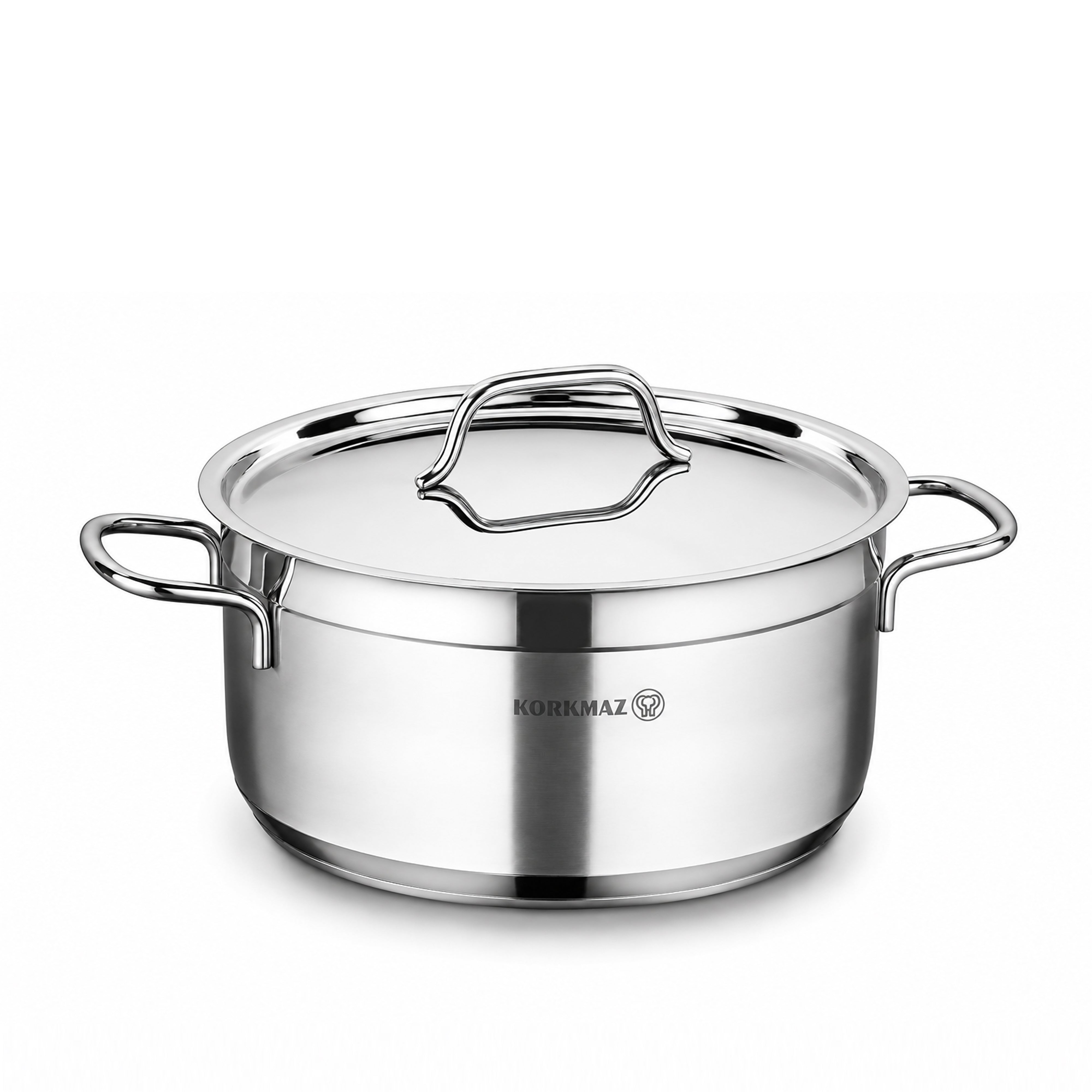Korkmaz Alfa 9 Pieces Stainless Steel Cookware Set | Induction Compatible Tri-Ply Bottom Cookware Pots and Pans Set | Silver - KA1660
