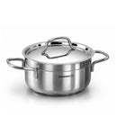 Korkmaz Alfa Grande 14 Pieces Stainless Steel Cookware Set | Stainless Steel Induction Compatible Tri-Ply Bottom Pots and Pans Set | Silver - KA1089