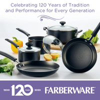 Farberware Cookstart Pots and Pans Set 20-Piece | Nonstick Cookware Set - Gray