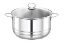 Prestige Stainless Steel Casserole With Glass Lid 30Cm / 11L| Induction Compatible Cooking Pot | Silver - PR81146