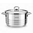Korkmaz Astra 9 Pcs Stainless Steel Cookware Set | Induction Compatible Tri-Ply Bottom Pots and Pans Set | Silver - KA1900