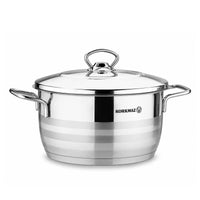 Korkmaz Astra Grande 14 Pieces Stainless Steel Cookware Set | Induction Compatible Tri-Ply Bottom Cookware Pots and Pans Set | KA1091
