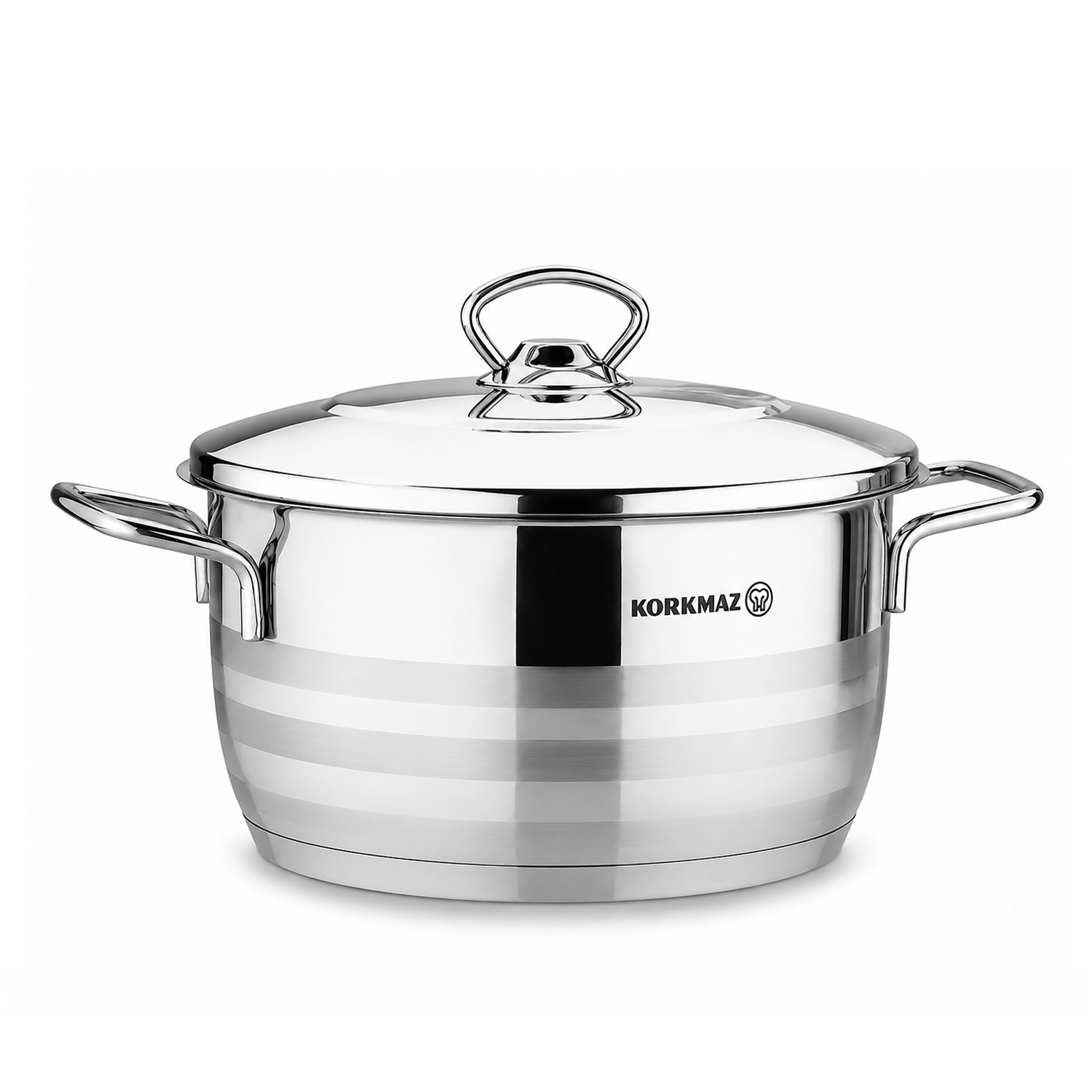 Korkmaz Astra Grande 14 Pieces Stainless Steel Cookware Set | Induction Compatible Tri-Ply Bottom Cookware Pots and Pans Set | KA1091