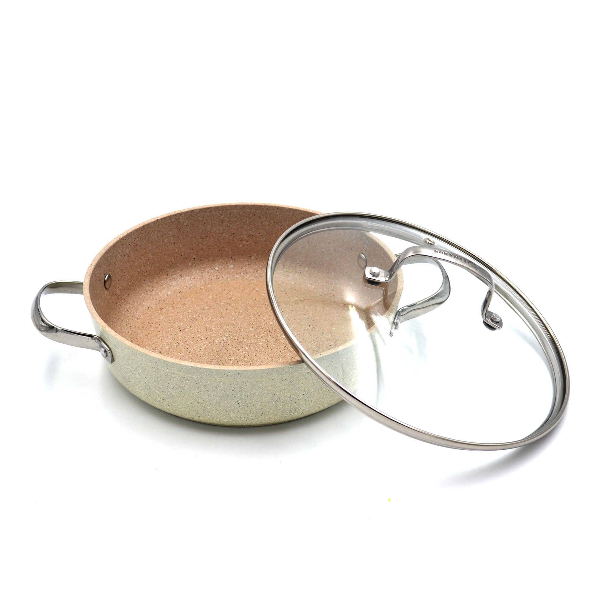 Korkmaz Granita Low Stainless Steel Casserole Pot 28X7.5Cm / 4.0L. | KA1264