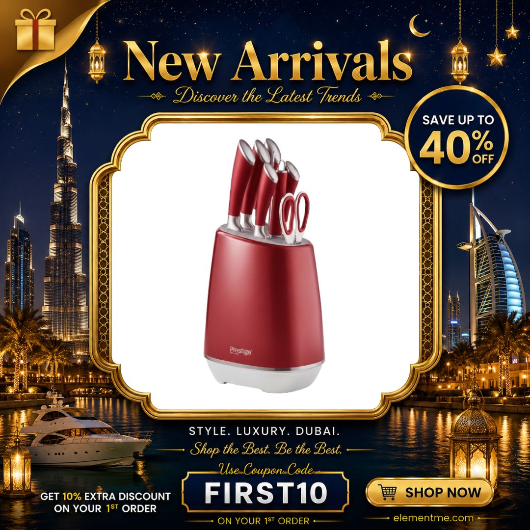 Prestige 8-Piece Stainless Steel Knife Block Set | Knife set with stand | PR50551