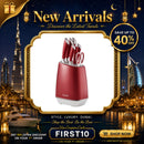 Prestige 8-Piece Stainless Steel Knife Block Set | Knife set with stand | PR50551
