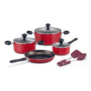 Prestige Value Pack Non-Stick Cookware sets 9Pcs | Non Stick Aluminium Pots and Pans Cooking Set | Soup Pots Set | Frying Pan Set | PR22430 - Red