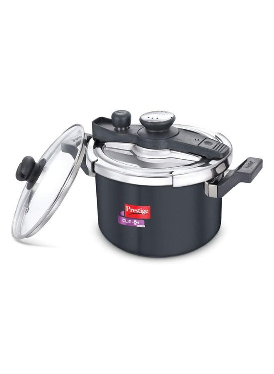 Prestige Svachh Clip-on 5 Litre Hard Anodised Pressure Cooker, Black | MPCHA20242