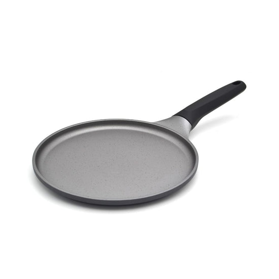 Prestige Essentials Flat Tawa 24cm | Non-Stick Granite Coating Dosa Pan | Induction Base Tawa Pan for Dosa/Roti/Chapati with Stick Handle | Black - PR81166