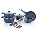 Prestige Essentials Granite 12 Piece Non-Stick Cast Aluminium Cookware sets | Induction Compatible Pots and Pans Set | Blue - PR80966