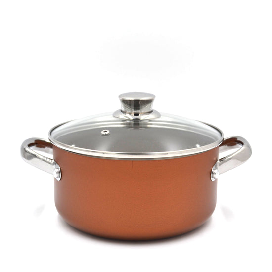 Prestige Ultra Non Stick Casserole with Glass Lid 26cm/6.2L and Complimentary Pan Holder | Induction Based Stock Pot | Non stick Stock Pot with Lid | PR22602