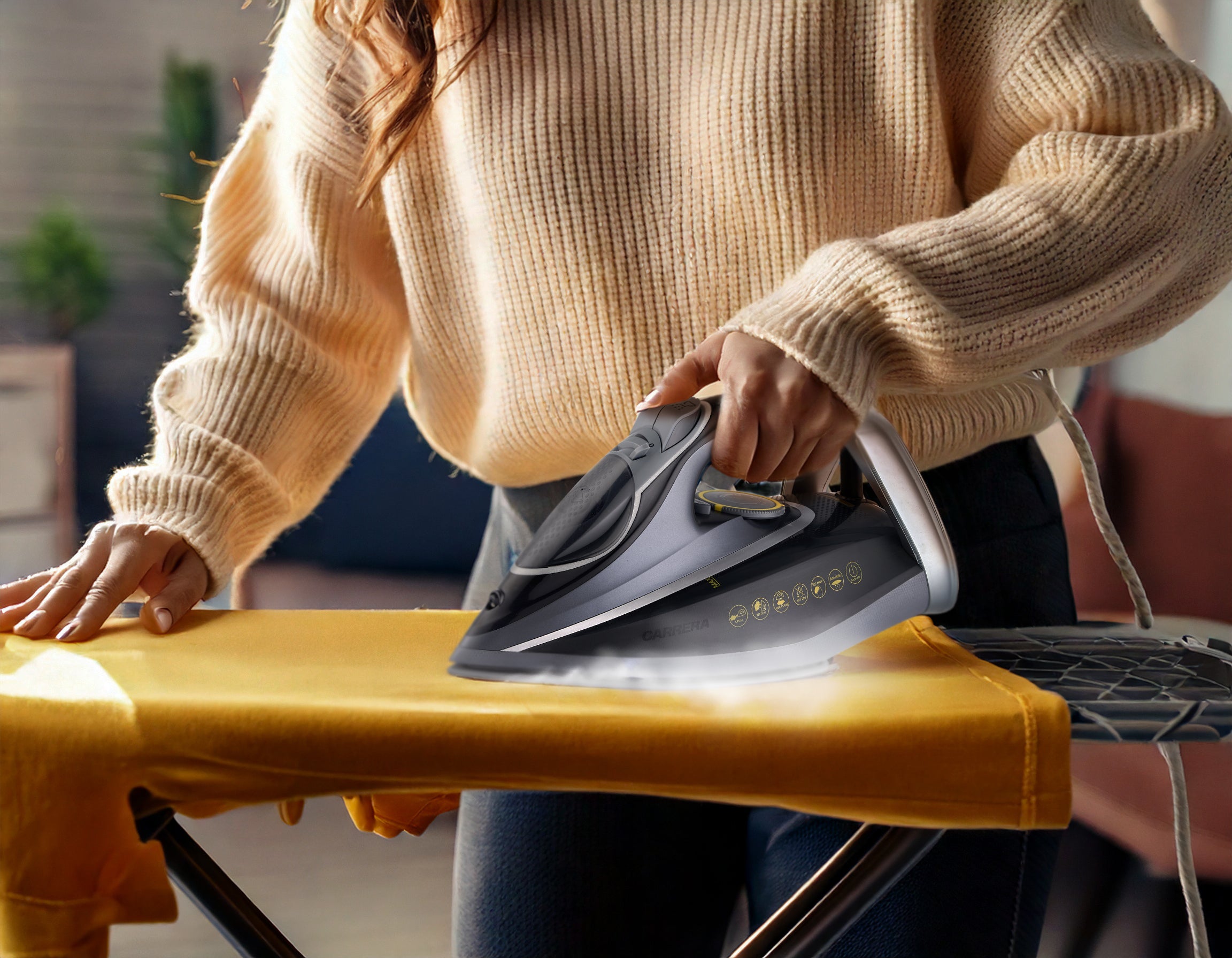 CARRERA CRR210 Steam Iron – 2800W Steam Iron with Ceramic-Coated Soleplate, Adjustable Temperature, Anti-Drip System, Auto Shut-Off, 320ml Tank, Centralized Burst & Super Steam Function
