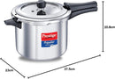 Prestige 5 Litre Stainless Steel Popular Svachh Outerlid Pressure Cooker | Deep lid for spillage control | Gas & Induction Compatible | Controlled Gasket Release System