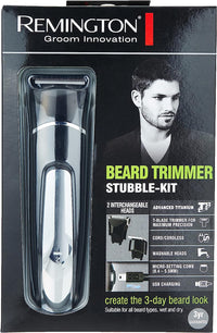 Remington Beard Trimmer Stubble Kit | Cordless Rechargeable Trimmer with Adjustable Length Settings – MB4110