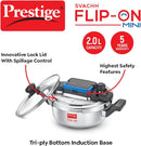 Prestige Svachh FLIP-ON Mini SS Pressure Cooker 18 cm-2 L with Glass Lid | MPF20164