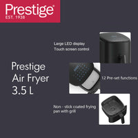 Prestige 3.5 Litre Digital Touchscreen Air Fryer (1500W) - Black | PR50319