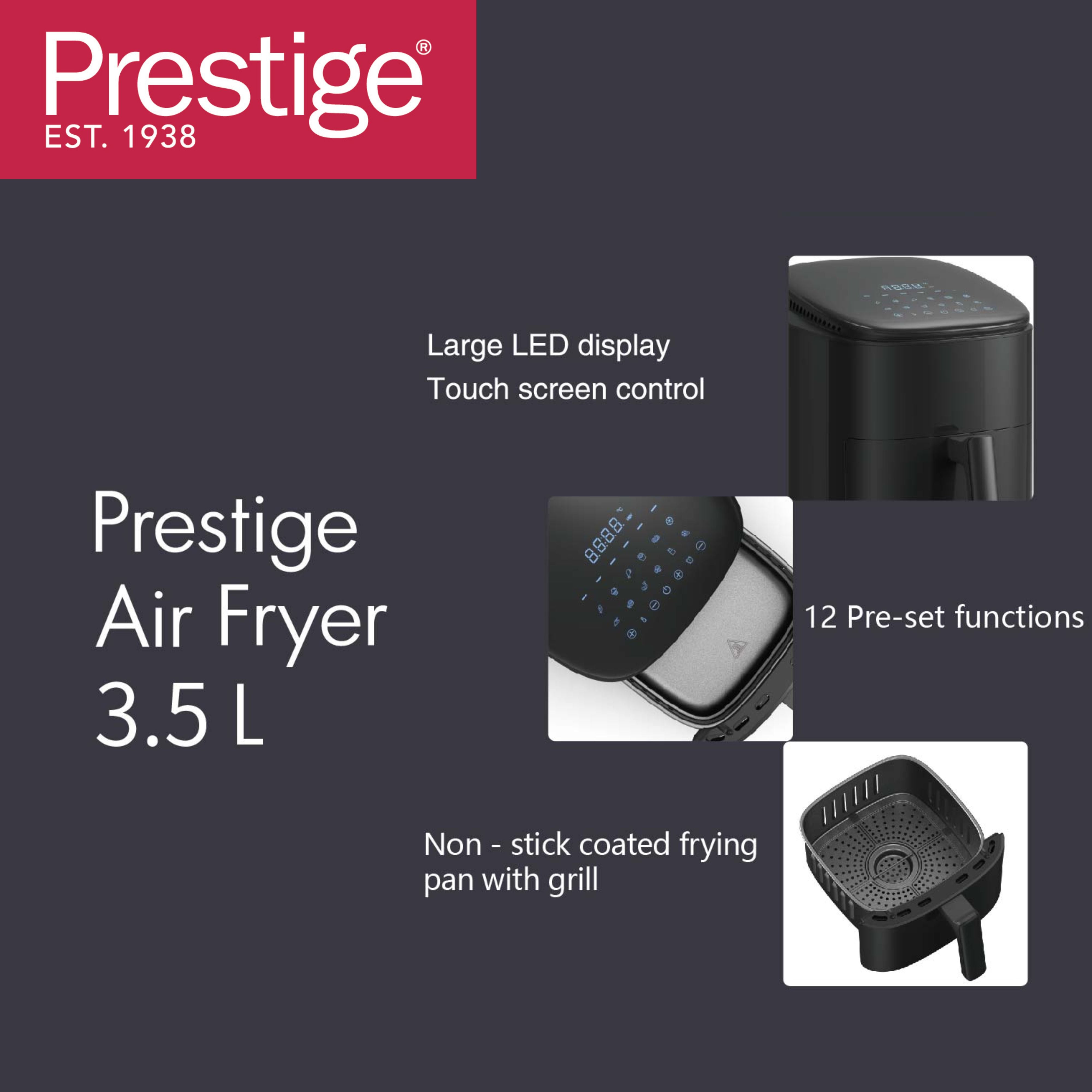 Prestige 3.5 Litre Digital Touchscreen Air Fryer (1500W) - Black | PR50319