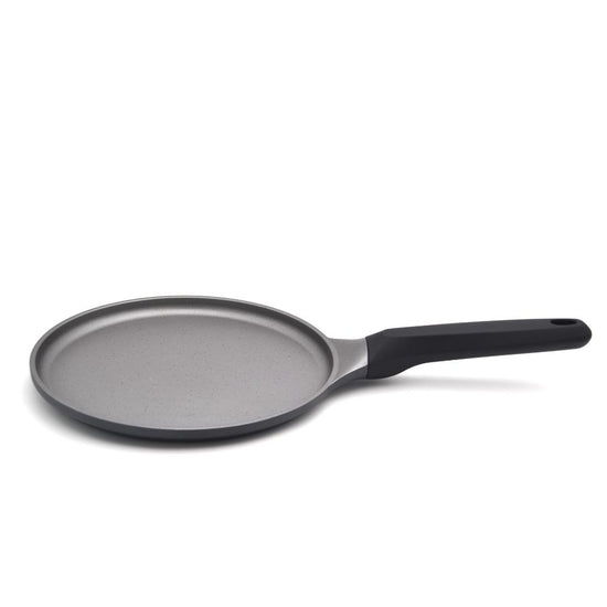 Prestige Essentials Flat Tawa 24cm | Non-Stick Granite Coating Dosa Pan | Induction Base Tawa Pan for Dosa/Roti/Chapati with Stick Handle | Black - PR81166