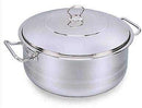 Korkmaz Mega Stainless Steel Low Casserole with Lid 28x11 cm / 6.5 L  | Silver - KA1941