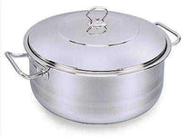 Korkmaz Mega Stainless Steel Low Casserole with Lid 28x11 cm / 6.5 L  | Silver - KA1941