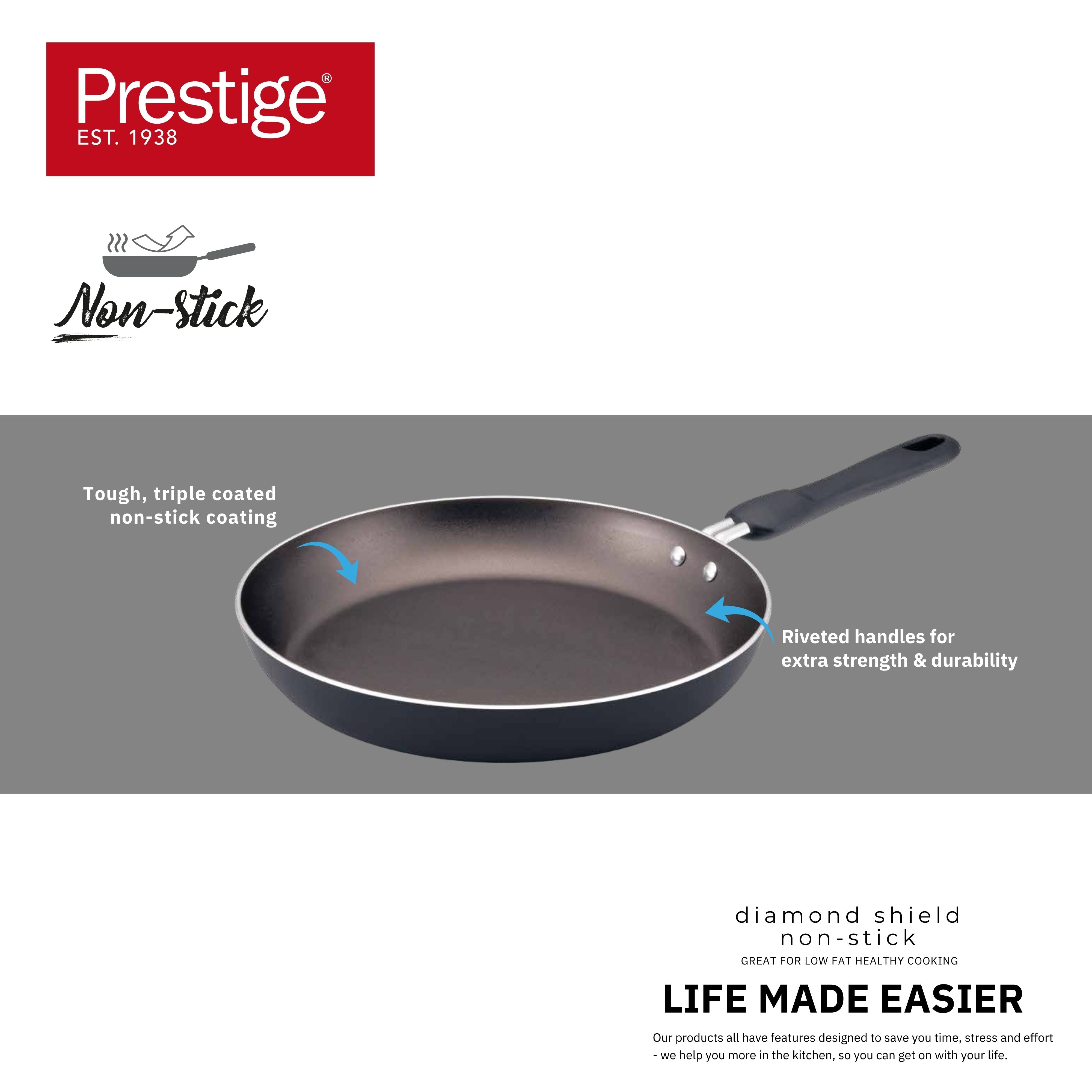 Prestige 9pcs Cookware Value Pack Sets | Non-Stick Pots and Pans set | Non-Stick Kitchen Cooking Set with Frying Pans, Saucepan | PR22480