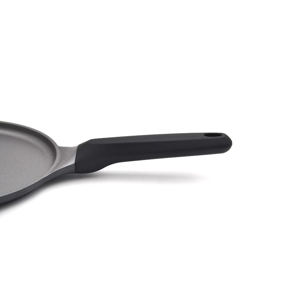 Prestige Essentials Flat Tawa 24cm | Non-Stick Granite Coating Dosa Pan | Induction Base Tawa Pan for Dosa/Roti/Chapati with Stick Handle | Black - PR81166