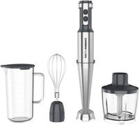 CARRERA 1000W Stick Blender, 4-in-1 Hand Blender & Grinder – Stainless Steel, Full Copper DC Motor, Turbo, LED Display, For Soups, Smoothies, Chutneys, Baby Food – CRR453, 2-Year Warranty