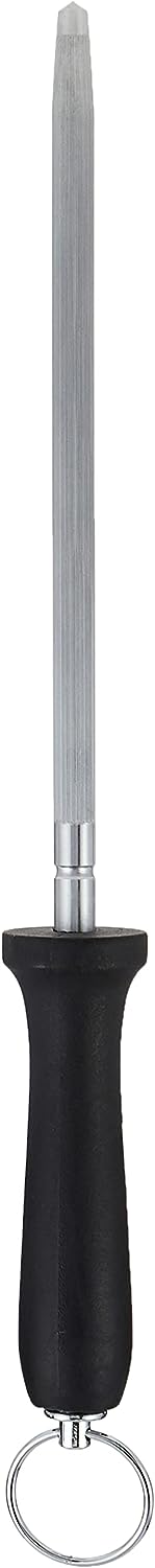 Prestige Premium 8-Inch Knife Sharpener Rod – Hard Chrome-Plated Carbon Steel with White Polypropylene Handle, Sharpening Tool for Kitchen Knives, Professional Honing Rod | PR50519