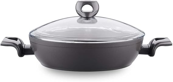 Korkmaz Nora Ceramic Low Casserole 24X5.8 cm / 2.2 L | High-heat-resistant Ceramic Coating Non-stick Cooking Pot - KA3933
