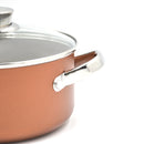 Prestige Ultra Non Stick Casserole with Glass Lid 24cm/5.2L and Complimentary Pan Holder | Induction Based Stock Pot | Non stick Stock Pot with Lid | PR22601