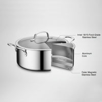 Prestige Infinity Tri Ply Stainless Steel 24cm Casserole With Lid | Induction + all hob suitable | PR81192