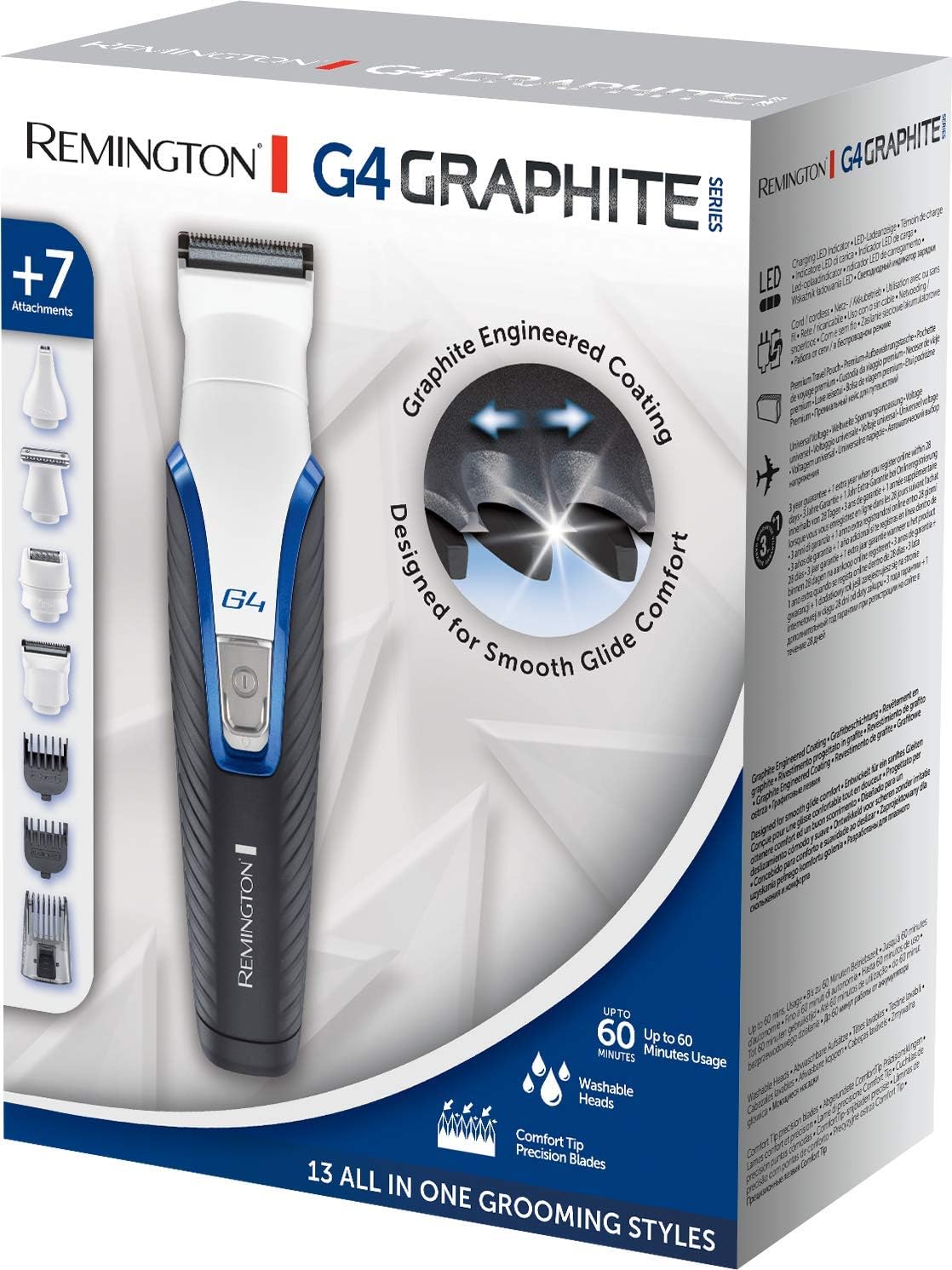 Remington Graphite G4 All-in-One Trimmer | Beard, Body & Stubble Groomer with Mini Shaver Attachment | Cordless Design – PG4000