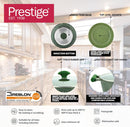 Prestige Essential 10 pcs Cookware Sets | Granite Coated Pots and Pans Set | Non-Stick Induction Compatible Cookware | Green -PR80998