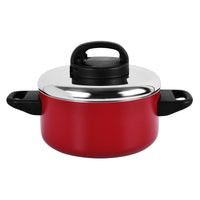 Prestige Classique Non-Stick Casserole 1.9L / 18 cm | 3X Ultra Tough Cooking Pot with Stainless Steel Lid | Red - PR21542
