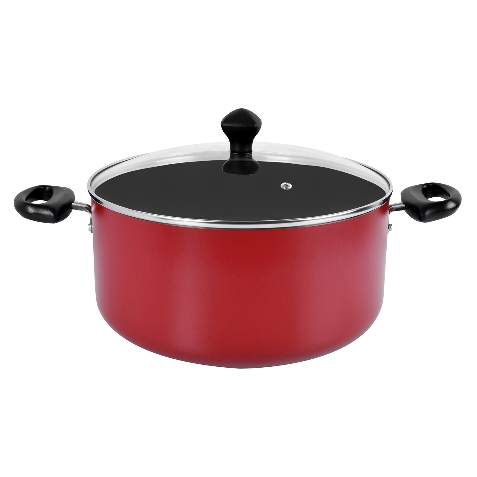 Prestige Value Pack Non-Stick Cookware sets 10Pcs | Non Stick Aluminium Pots and Pans Cooking Set | Soup Pots Set | Frying Pan Set | PR21700 - Red